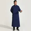 Roupa de linho homem kungfu kungfu wing chun tai chi terno shaolin monge taoísta artes marciais uniformes dupla camada chinês vestígio