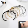 VNOX Minimalistische Knoop Manchet Bangle Voor Vrouwen Mannen Black Tone Rvs Vintage Simple Pols Armband Geschenken Sieraden Q0719