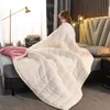 Decken Mmermind 3 Schichten gestepptes solides Fleece und Überwürfe für Erwachsene, dicke, warme Winterdecke, superweiche Bettdecke, Bettdecke, luxuriös