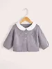 Cardigan pour bébé à col claudine contrastant avec œillets et manches raglan SHE