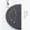 Sterling Silber 925 Lange Kette Tropfen Ohrringe für Frauen Quadrat 3D Klar CZ Baumeln Ohrringe Luxus Accessries 210707