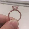 Klassieke zes klauwen ringen vinger 925 sterling zilver 2ct ronde gesimuleerde diamanten bruiloft verlovingsring set voor vrouwen sieraden