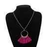 Bohemian Long Tassel Necklaces & Pendants Women Golden Color Round Vintage Statement Cotton Fringe Kolye Boho Jewelry