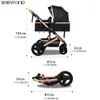 Babyfond High Landscape Baby Stroller 3 in 1 바스켓에 앉을 수 있습니다