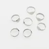 Adjustable size Ring Round Base Blank Open Rings Band Rings Metal Material 200pcs/lot Dull silver Plated Fit Jewelry DIY for Party gift and children practicing