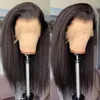 شعر مستعار من الدانتيل الجبهة البشرية 1550 ٪ REMY Baby Hair Wigs Hairline Lace Wig Beaudiva Lace Prontal Wig Full Glueless kinky مستقيم بشكل سلس Nat