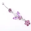 colors D0116 6 Pink Color body jewelry Belly Button Navel Rings Body Piercing Jewelry Dangle Fashion Charm CZ Stone 20PcsLot6264668