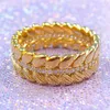 Luxury 18K Yellow Gold Grains of Energy Ring Original Box for 925 Sterling Silver Shine grain Ring Women Wedding Gift5018202