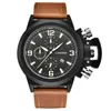 2021 New Fashion Mens Watches With Leather Band Sports Chronograph Quartz Watch Men Relogio Masculino Reloj Hombre Montre Homme G1022