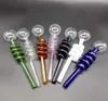 2021 2pc / lot Grands tuyaux en verre en spirale Pyrex Tuyaux de brûleurs à mazout en verre courbé avec différentes pipes à eau d'équilibrage de couleur