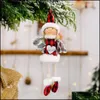 Christmas Decorations Festive & Party Supplies Home Garden Decoration Creative Plaid Wings Love Girl Pendant Childrens Gift Xmas Ornaments D