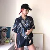 Dragon Print oversized ladies shirts chic Summer Spring Women's Blouses Harajuku Tops Short Sleeve Female Blusas Mujer 210719