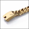 Juvelryafrican guldfärg länk kedja armband för män 21,5 cm rostfritt stål cykel mode aessory smycken länk droppleverans 2021 vsewd