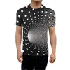 Hommes Femmes T-shirt à manches courtes 3D Swirl Print Optical Illusion Hypnosis Tee Tops XRQ88 210629