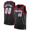 75th 2022 City Earned Edition Custom Damian 0 Lillard CJ 3 McCollum Norman 24 Powell Jusuf 27 Nurkic Anfernee 1 Simons Basketball Jersey Men Women