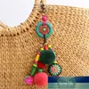 1pc Flower Charms Keychains Wooden Beads With Pompom Keyring Colorful Jewelry Boho Style Factory price expert design Quality Latest Style Original Status