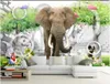 カスタム写真の壁紙3D壁画美しい子供たちの部屋象の木の新鮮な背景の壁絵画装飾