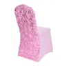 Universal Bröllopsstolskydd Stretch Rosette Spandex Chair Cover Red White Gold för Hotel Party Bankett Wholes grossist
