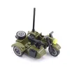 MOC Military Particles Accessory Motorcycle Tricycle Cartoon Car Brick Set Building Block Kid Toy Militarys City Kit Model Gifts Y1130