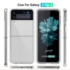 För Samsung Galaxy Z Flip 3 Fodraler TPU + PC Folding Ultra Tunn Protective ShockoPous Back Cover Transparent Clear Phone Case CAPA Fundas