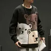 ZAZOMDE мультфильм медведь свитер Мужская зимняя мужская одежда модный вязаный пуловер с длинными рукавами свитер оверсайз хлопковое пальто 211112