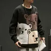 ZAZOMDE Cartoon Bear Sweater Hommes Hiver Hommes Vêtements Mode À Manches Longues Pull Pull Pull Surdimensionné Manteau De Coton 211112