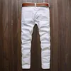 Skinny jeans men White Ripped Knee zipper Fashion Casual Slim fit Biker Hip hop destroy Stretch Denim pants Motorcycle 211108