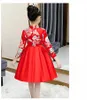 Etnisk kläder cheongsam satin formell klänning för tjejer kinesisk stil bröllop prinsessa barn prom klänningar party barn år kläder