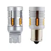 Nödlampor T20 7440 WY21W LED CANBUS Byggd i motstånd Anti Hyper Flash Amber Yellow 1156 BA15S P21W BAU15S PY21W Fel Free Signal Li