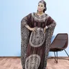 الملابس العرقية الفساتين الأفريقية للنساء بازين ريتش طباعة FEMME رداء الوافدين الصيف مخطط أزياء فضفاضة