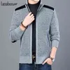 メンズカーディガンスリムフィットジャンパーニットウェアウォームカジュアル韓国スタイルの衣類男性210909のための太いファッションブランドセーター