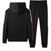 Blauwe hoodies heren tracksuit lente herfst gestreepte sportkleding merk kleding mannen set hoodiePants 2pcs modepak heren 201210