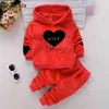 Bibicola Primavera Outono Baby Baby Girl Girl Set Kids Tracksuit Impresso T-shirt + Calças Casuais 2 Pcs Crianças roupas Terno 210914