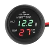 12 V / 24 V Dijital Metre Monitör Araba Akü Enstrüman Göstergeleri 3 1 LED USB Cep Telefonu Şarj 5 V 2.1A Voltmetre Termometre LCD Çift Ekran Oto Parçaları