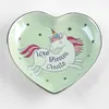 Petit Coeur Forme Licorne Céramique Bonbons Porcelaine Soucoupe Bijoux Anneau Plat Décoratif Assiette Plateau