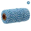 Klädgarn 2st 100 m Pure Cotton Twisted Cord Rope Crafts Macrame Artisan String Baker Twine Multicolor Linen Home Textiles