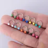 2st Colorful Nos Ring Septum Eyebrow Lip Stud Hoop Earring Circular BCR Tragus Helix Öron Piercing Body Smycken