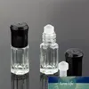 زجاجات زجاجية صغيرة فارغة 3ML مع غطاء أسود للزيوت الأساسية حاويات مزيل العرق العطور