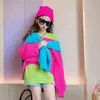 Girls Knitted Sweater Autumn Winter Coat for Candy Color Pullover Loose Fashion Kids Tops 12 13 14 Years Clothes 211104