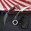 프로모션 고정 블레이드 Karambit 나이프 D2 화이트 / 블랙 스톤 워시 블레이드 전체 당나라 G10 kydex와 발톱 칼