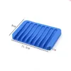 Antislip Silicone Soap Dish Houder Flexibele Zeepgerechten Plaat Houders Lade Soapbox Container Opslag Badkamer Accessoires W-01348