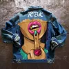 2022 Fashion Printing Denim Jackets für Frauen Streetstyle Casu -Jean -Jacke 1485