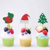 14st jul cupcake toppers julgran snögubbe snöflinga tårta picks för xmas party favör bröllop dekoration leveranser 211216