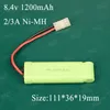 2 pièces nouvelle énergie 8.4v 1200mah 2/3A NI-MH batterie rechargeable pour outil électrique piscines Robot téléphone sans fil