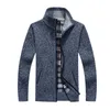 4XL 5XL Mens Fleece Sweate 가을 겨울 따뜻한 캐시미어 드레스 슬림 뚱뚱한 모직 지퍼 캐주얼 스웨터 남성 니트 코트 AG1383 211018