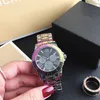 Orologio da polso al quarzo di marca per donna ragazza 3 quadranti cinturino in acciaio metallo stile cristallo orologi M95