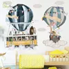 Dessin animé ins ballon à air chaud voyages stickers muraux auto-adhésifs maison chambre décoration murale enfants chambre autocollant bébé chambre décoration 210308