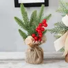 Christmas Decorations Scene layout Potted plants 25cm Mini Christmas tree Party Supplies 3 style T2I52441