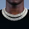 Pendentif Colliers Haute qualité glacé hommes bijoux 5A cz hip hop nouveau micro pavé 19mm chaîne à maillons cubains grand collier épais f9333902