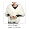 Jacken Damen Wraps Luxuriöser Winter Kunstpelz Schal Kragen Achselzucken Sexy V-Ausschnitt Schal Wrap Stola Brautumhang Cape Cover Up für Hochzeit